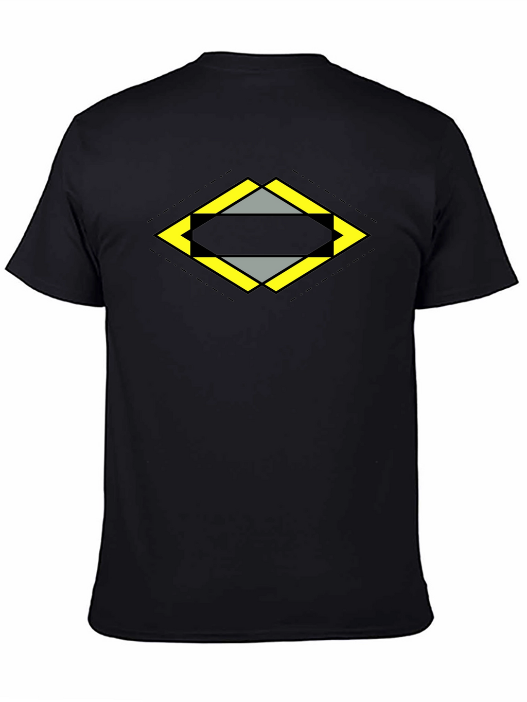 Geometric Diamond Graphic Tee - Black