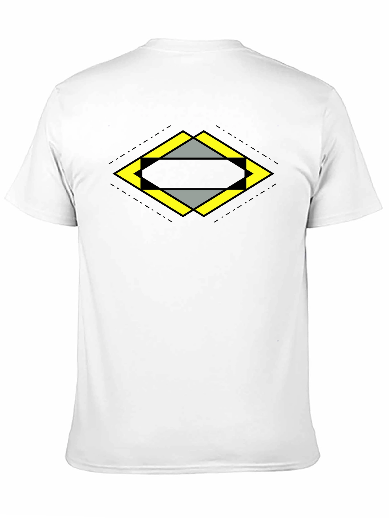 Geometric Diamond Graphic Tee - Black