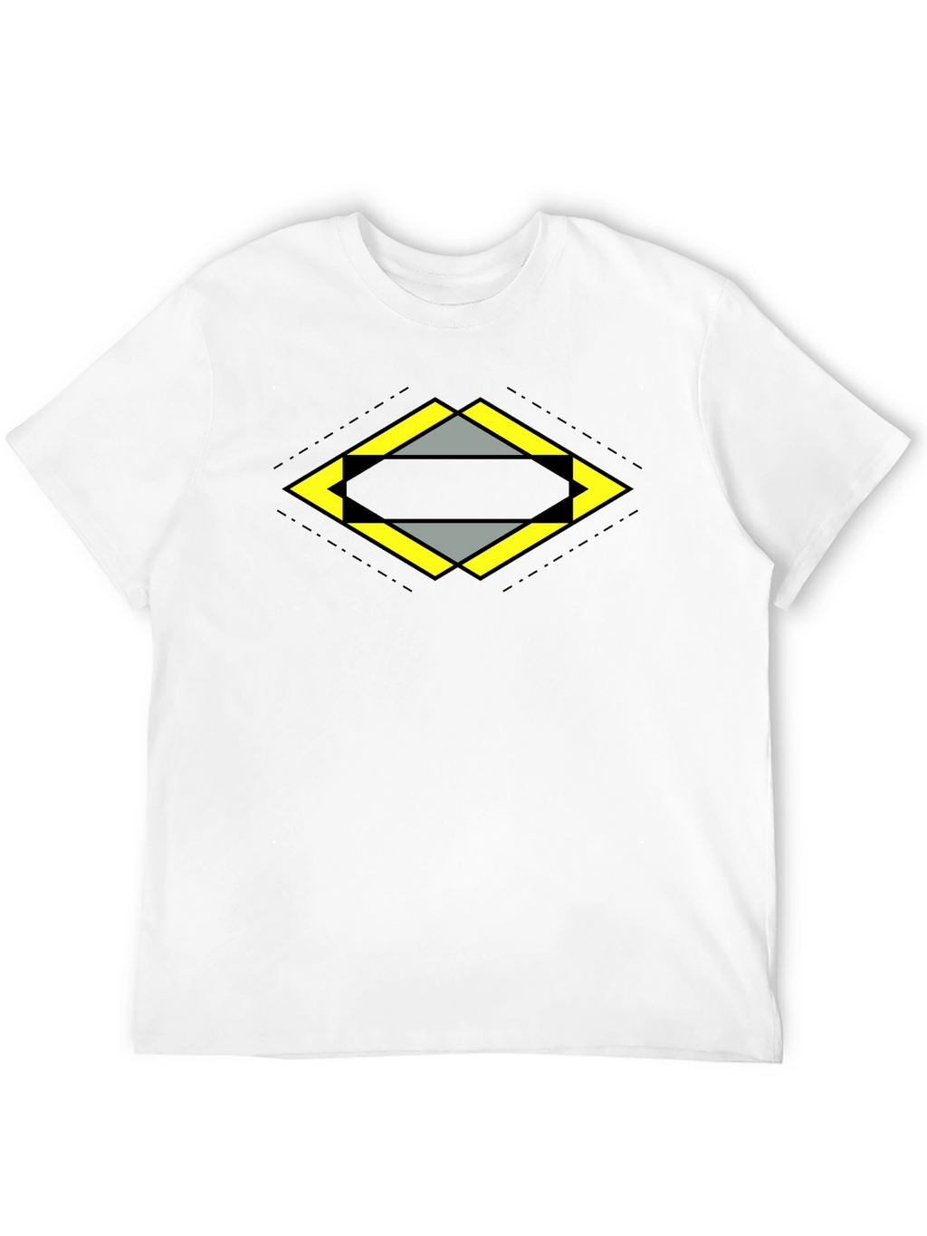 Geometric Diamond Graphic Tee - Black