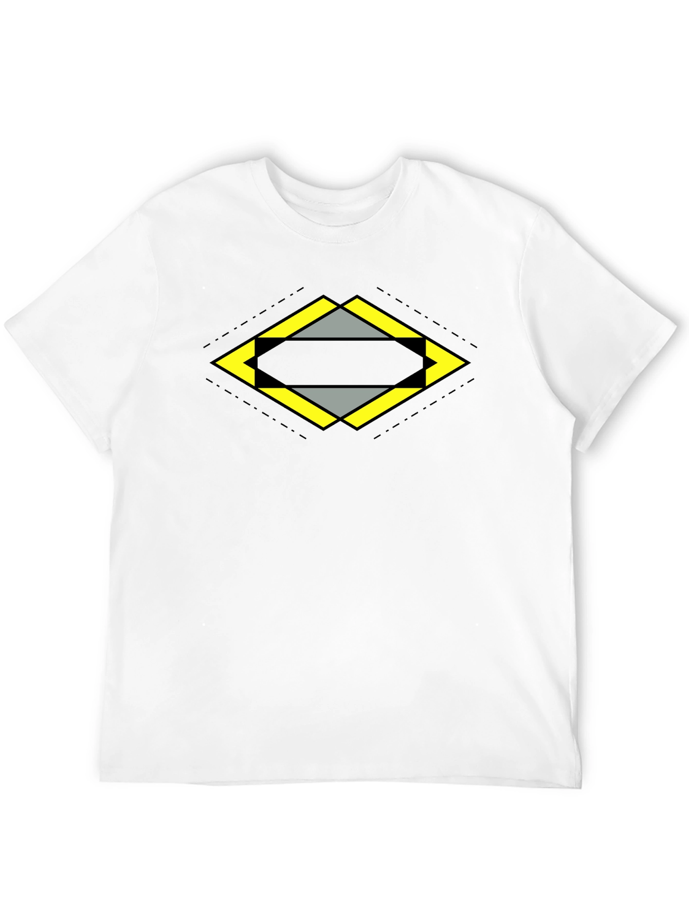 Geometric Diamond Graphic Tee - Black