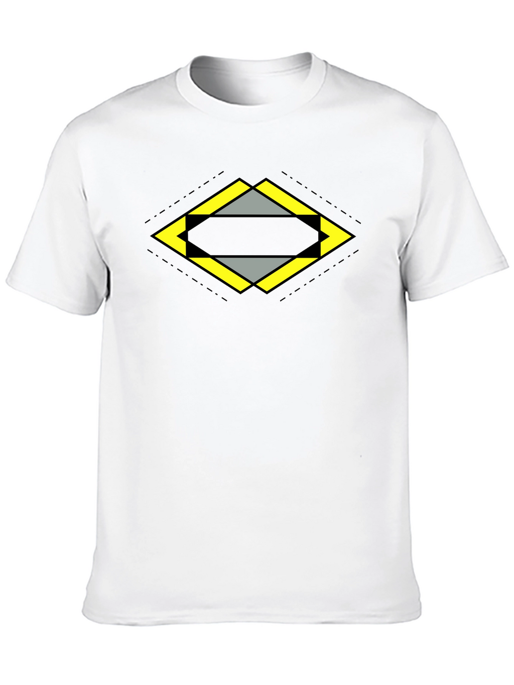 Geometric Diamond Graphic Tee - Black