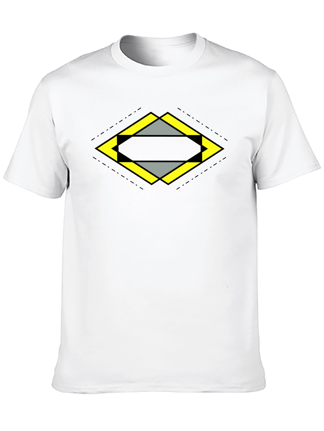 Geometric Diamond Graphic Tee - Black