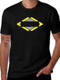 Geometric Diamond Graphic Tee - Black