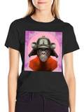 Samurai Ape Graphic Tee - Unique Design