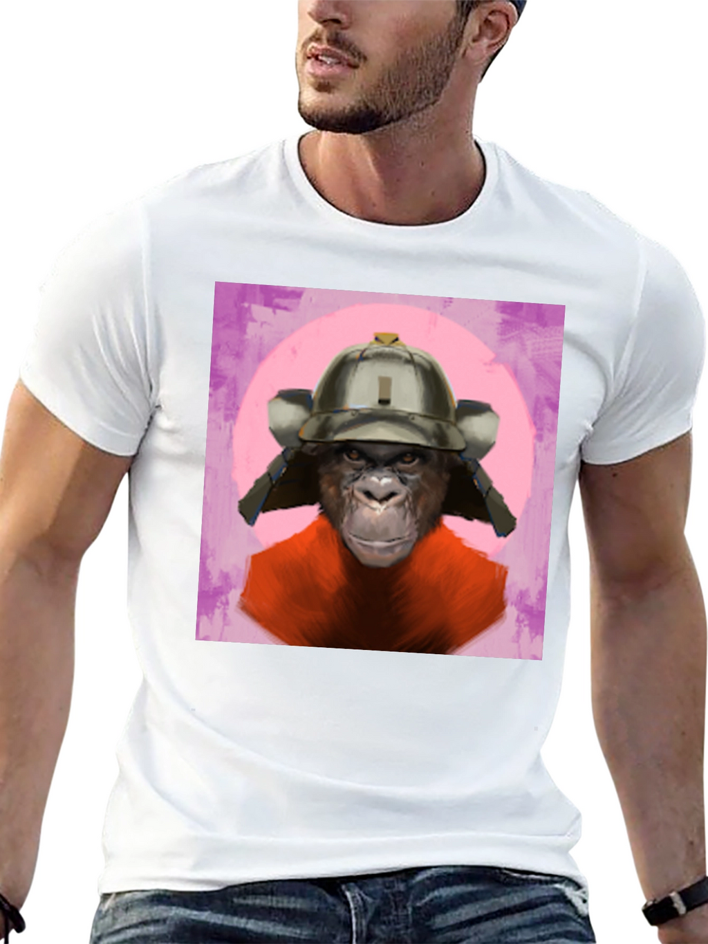 Samurai Ape Graphic Tee - Unique Design