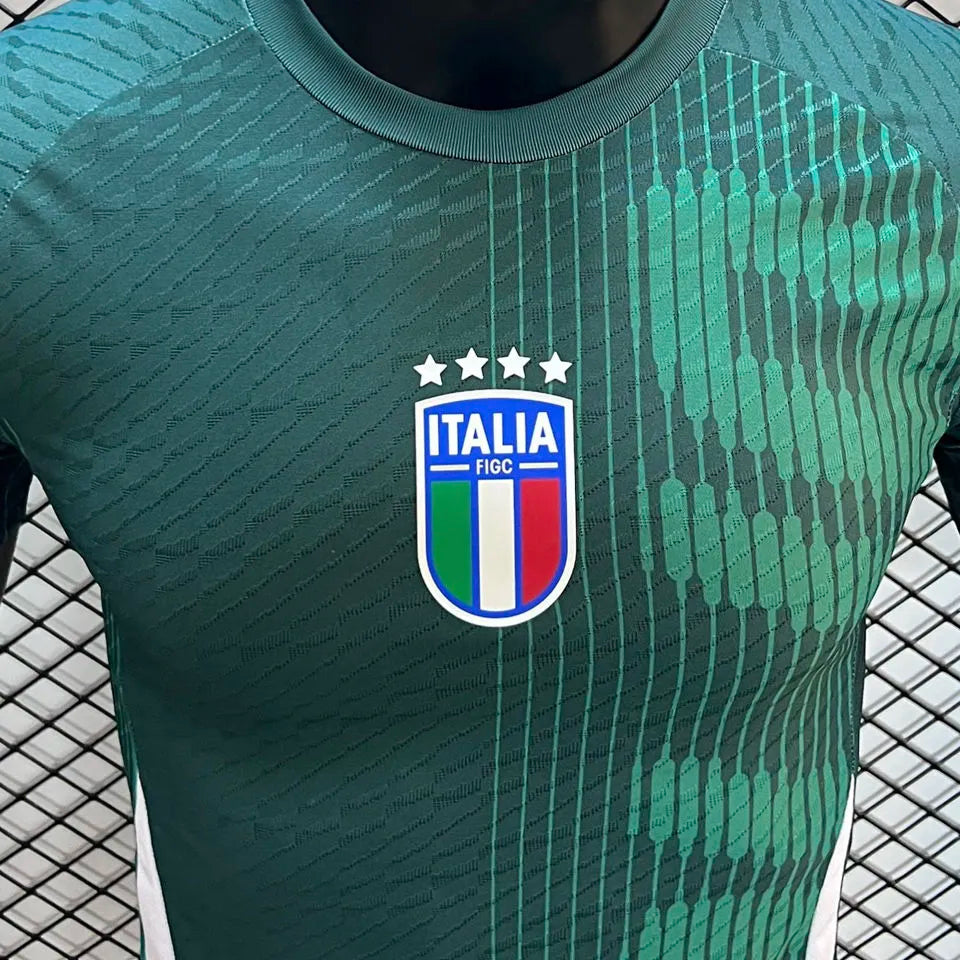 2024/25 Italy Green Player Version Soccer Jersey Detail 2