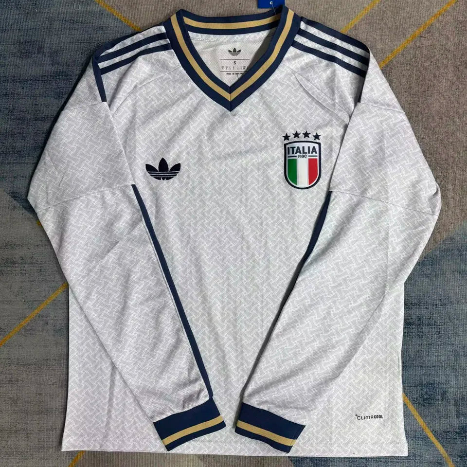 2026/27 Italy Away White Fans Long Sleeve Soccer Jersey Front