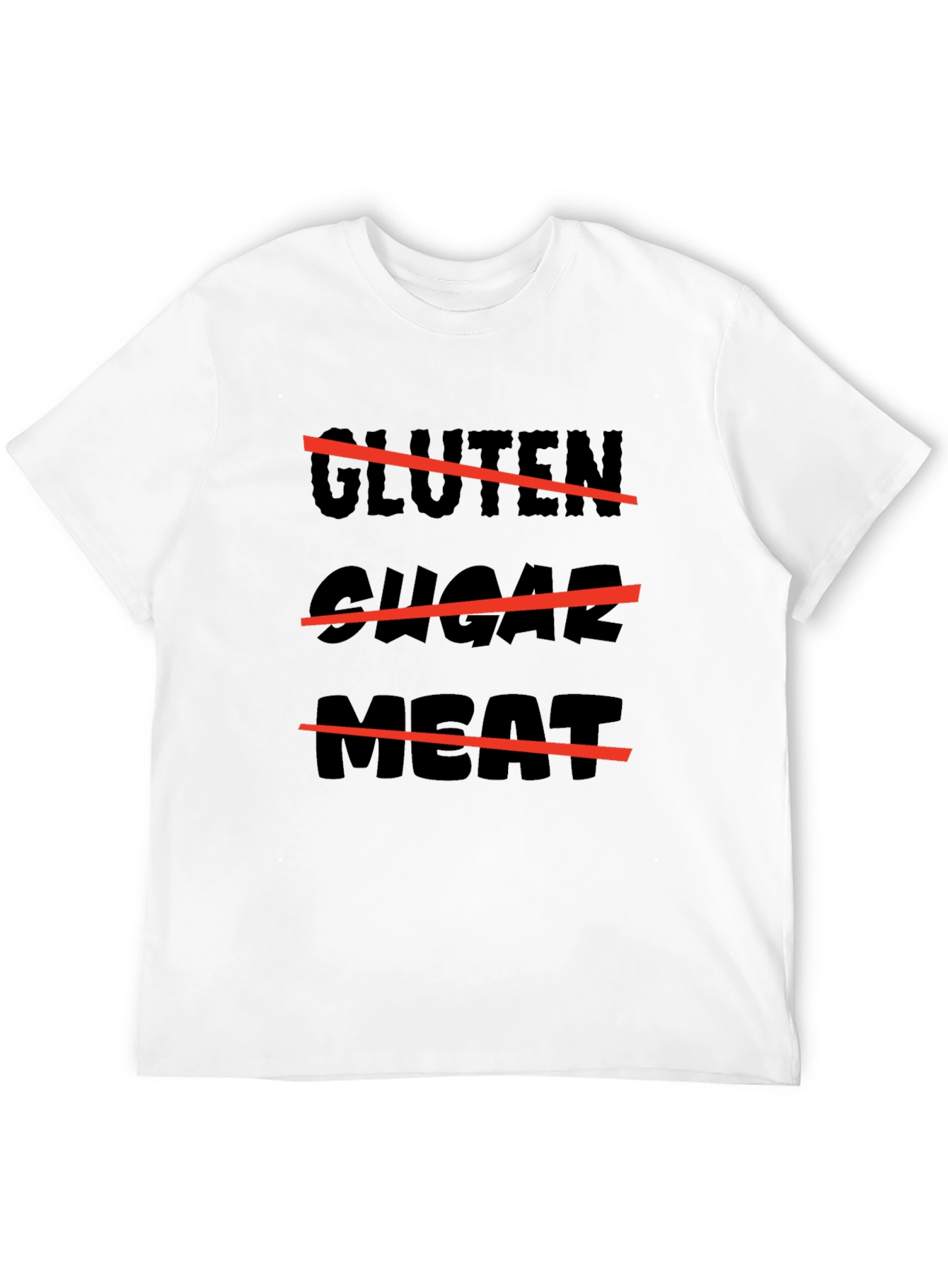 Gluten Sugar Meat Black T-Shirt