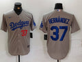 Men's Los Angeles Dodgers Teoscar Hernandez #37 Gray Limited Player Jerseys