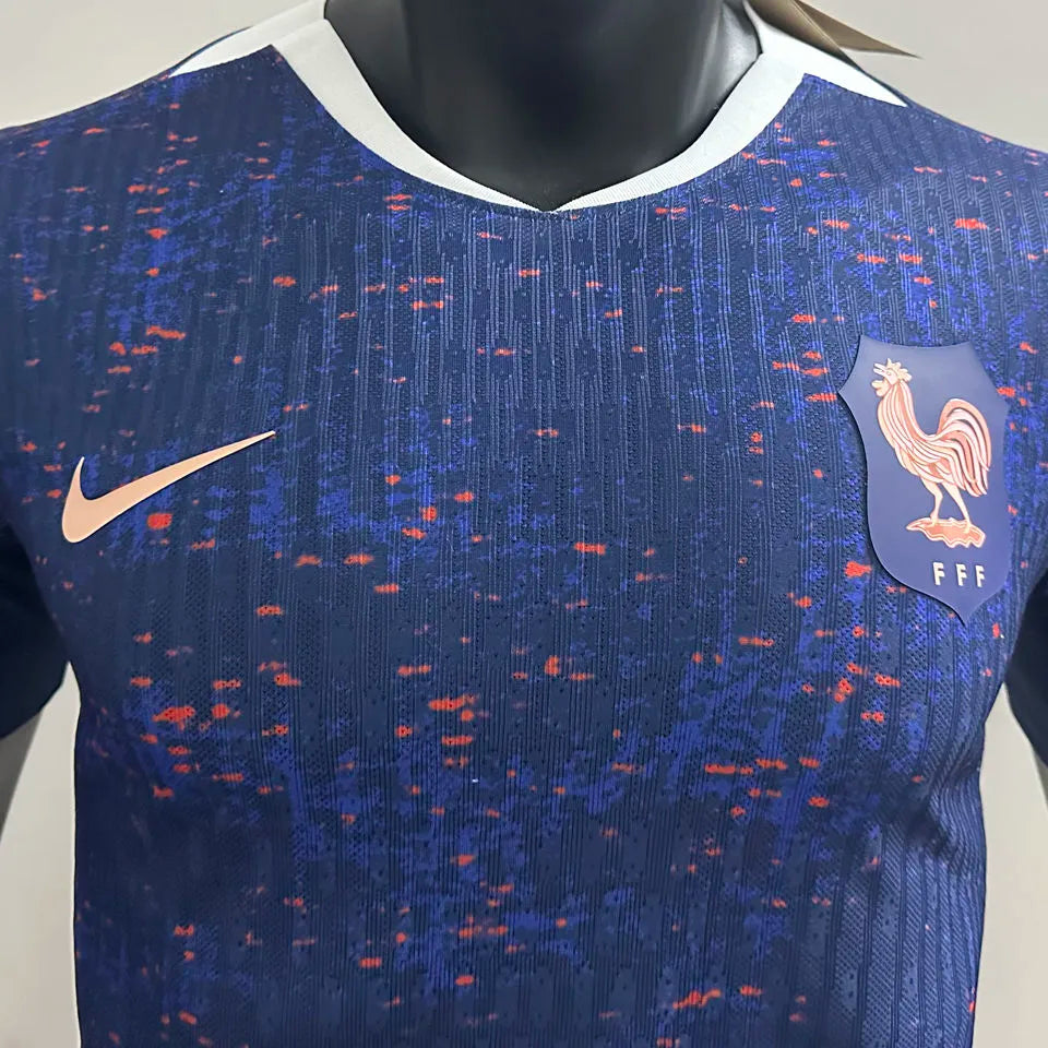 2025/26 France Home Blue Player Version Soccer Jersey Detail 2