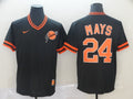 Men's San Francisco Giants Willie Mays #24 Black Replica Player Jerseys