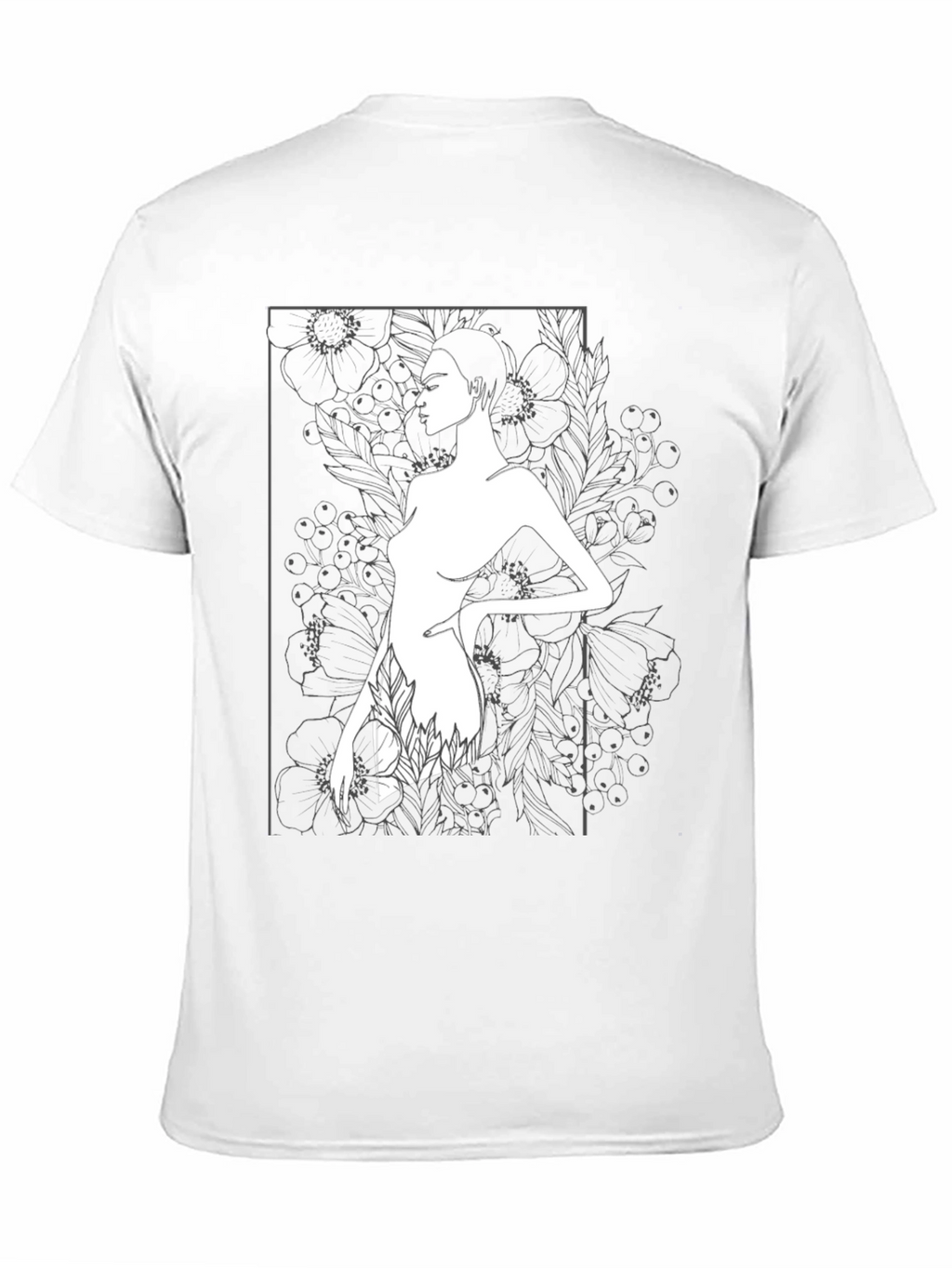 Modern Art Woman Print Black T-Shirt