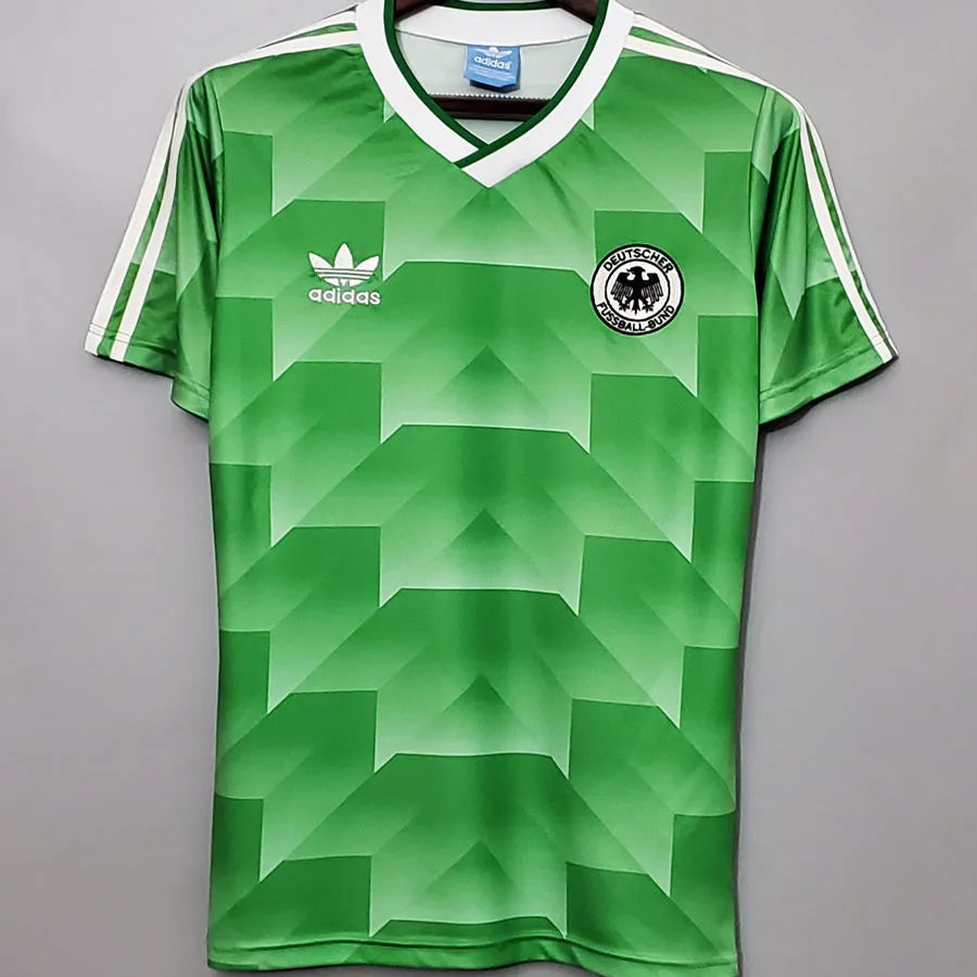1988 Germany Away Green Retro Soccer Jersey Back