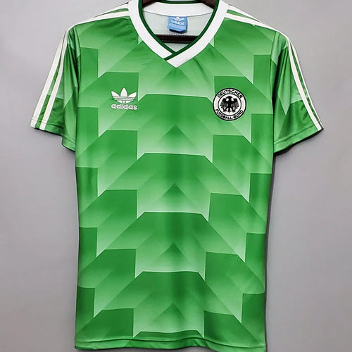 1988 Germany Away Green Retro Soccer Jersey Back
