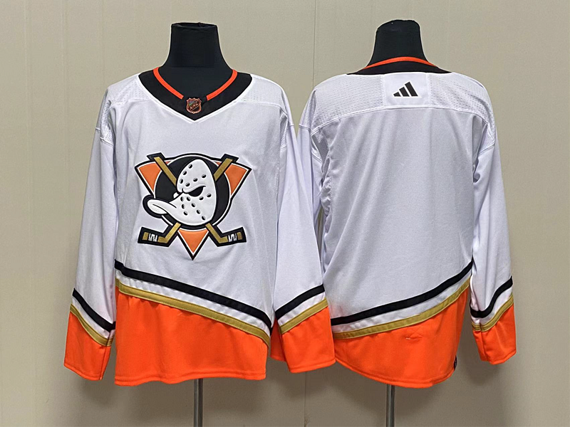 Men's Anaheim Ducks White Blank Jerseys