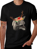 Floral Antler Wolf Graphic Tee