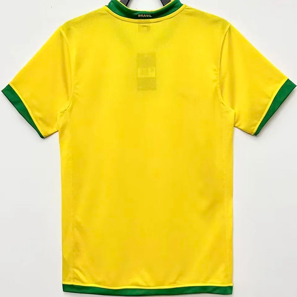 2006 Brazil Home Yellow Retro Soccer Jersey Back