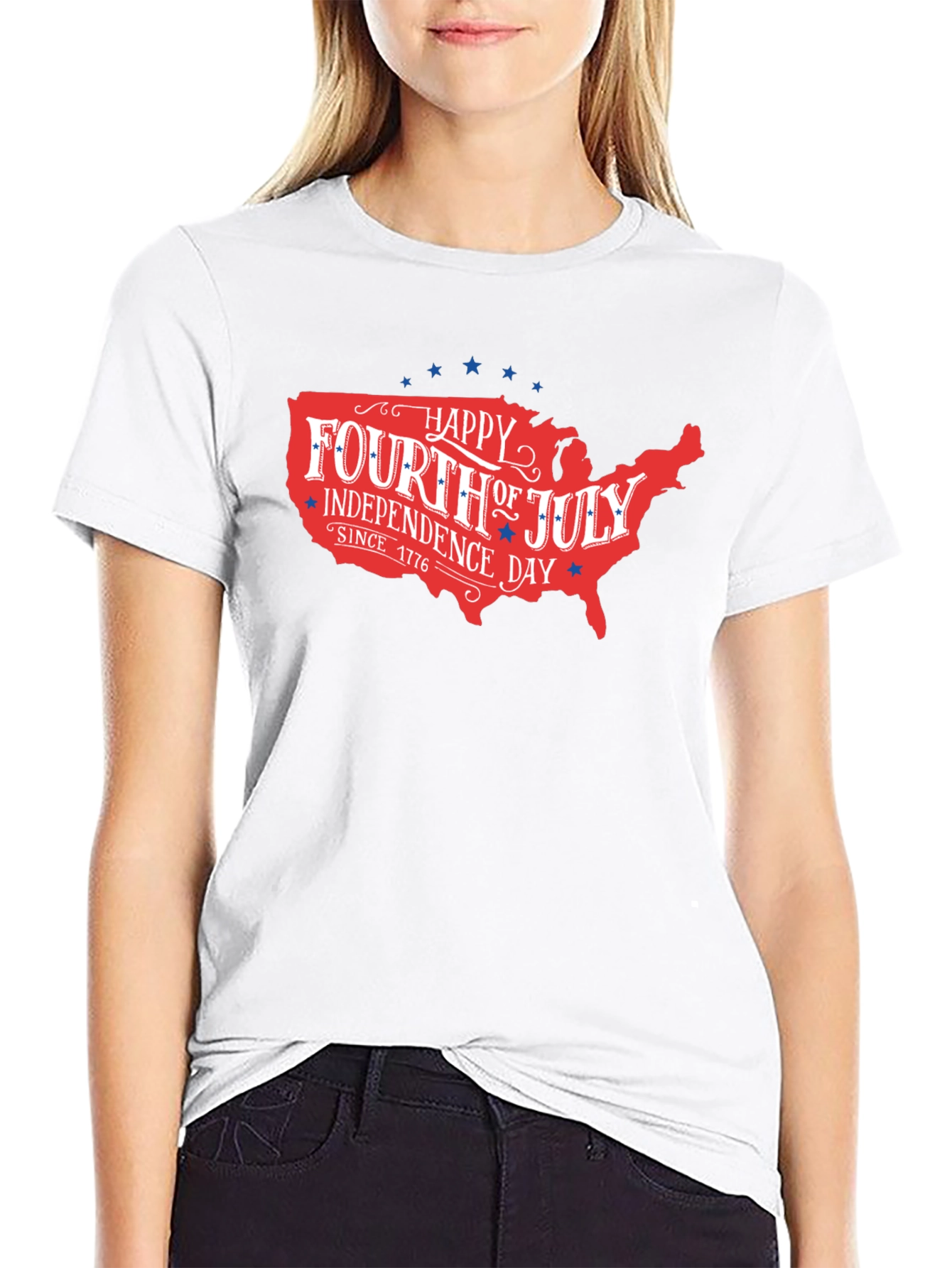 Patriotic Fourth of July USA Map T-Shirt