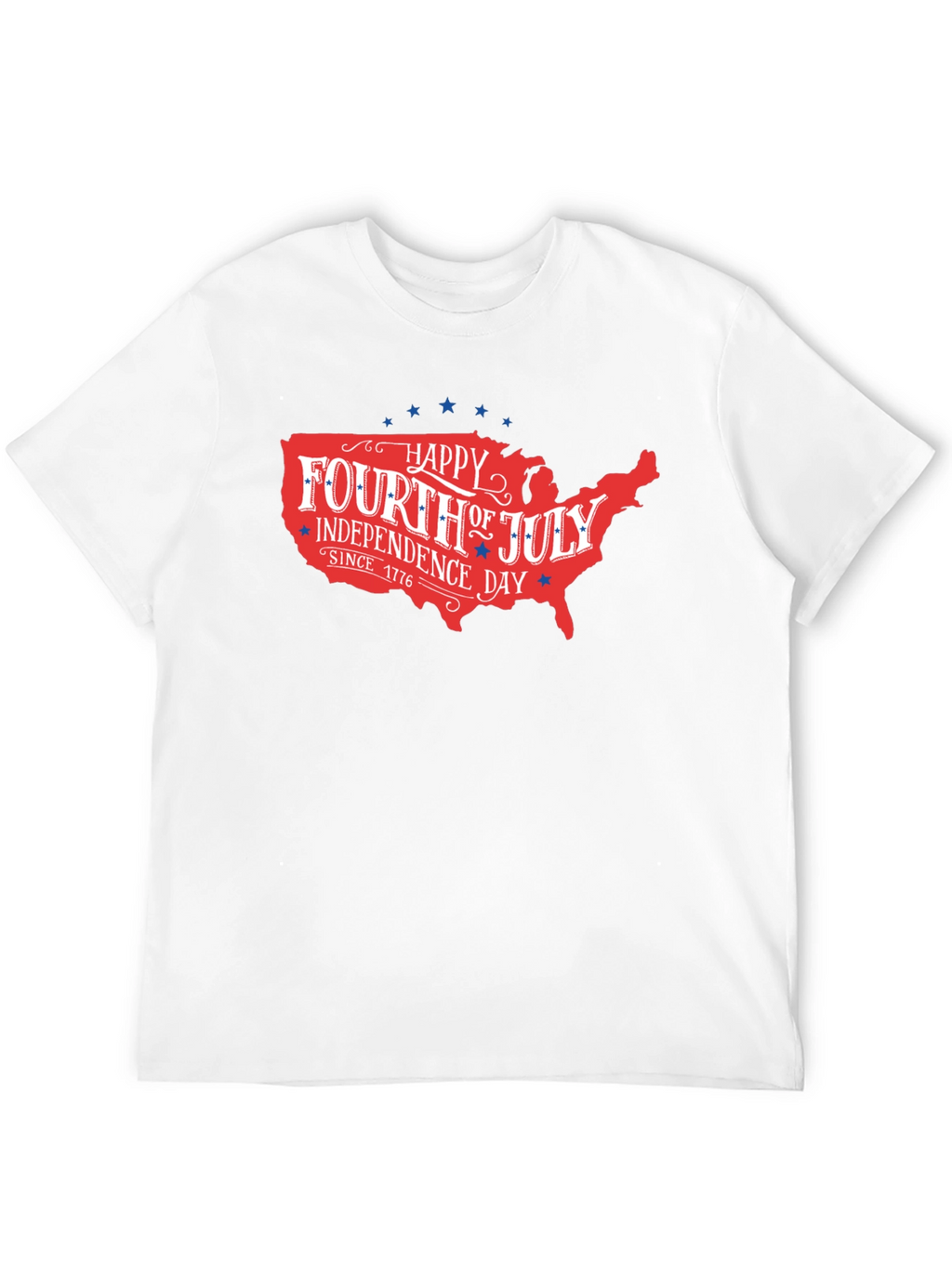 Patriotic Fourth of July USA Map T-Shirt
