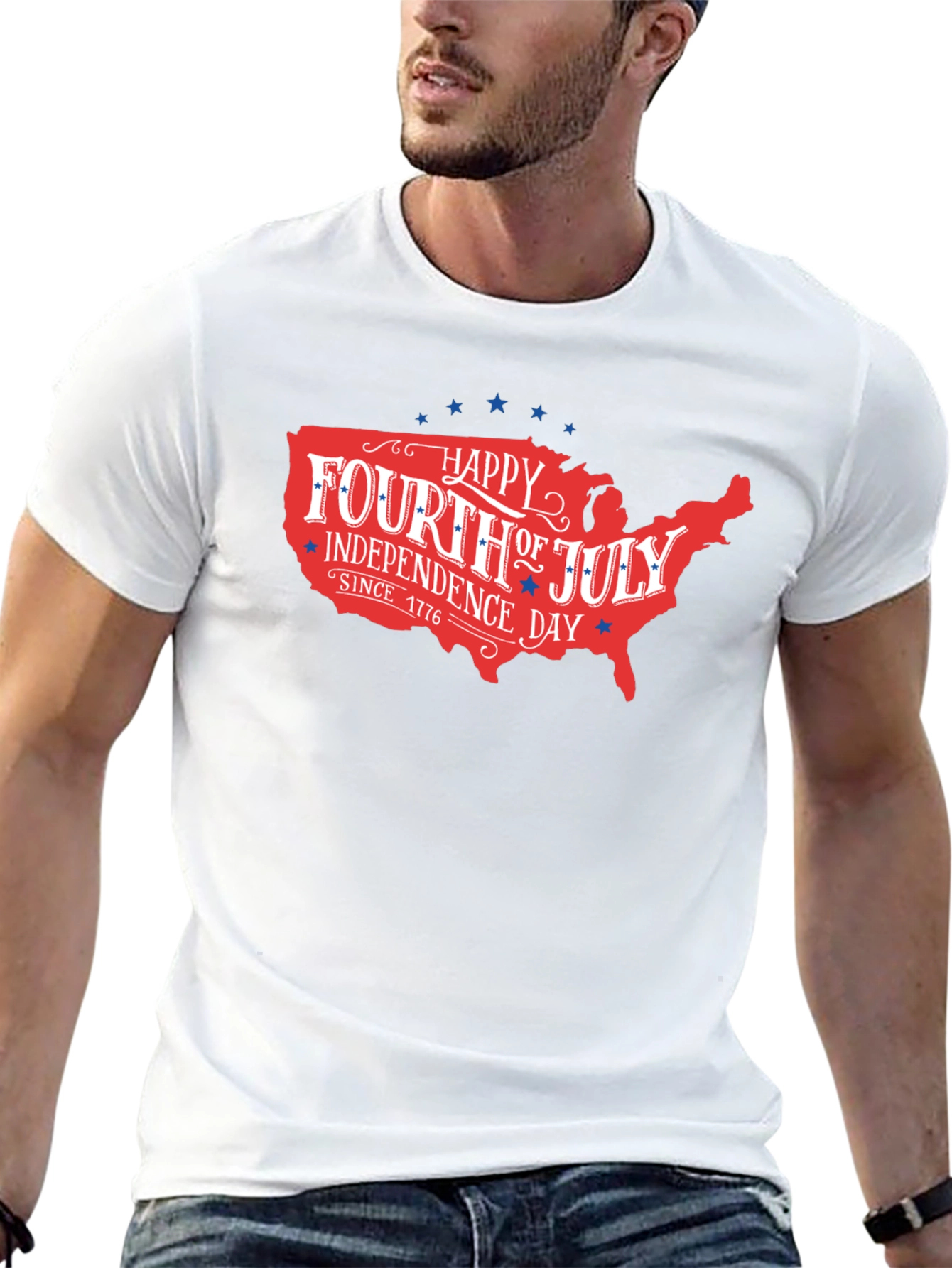 Patriotic Fourth of July USA Map T-Shirt