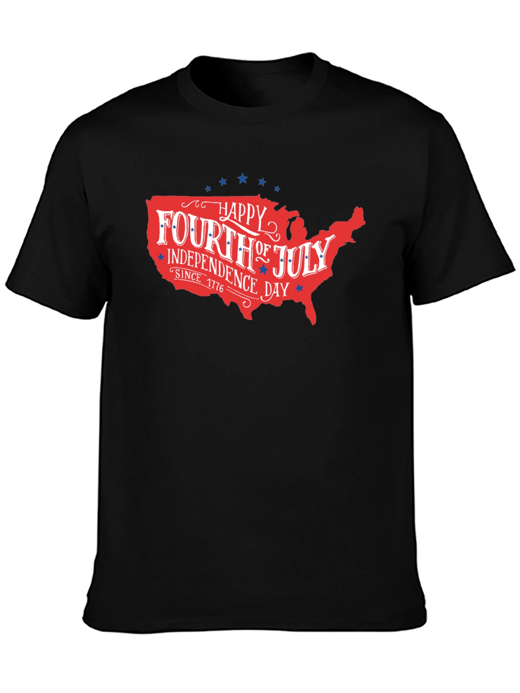Patriotic Fourth of July USA Map T-Shirt