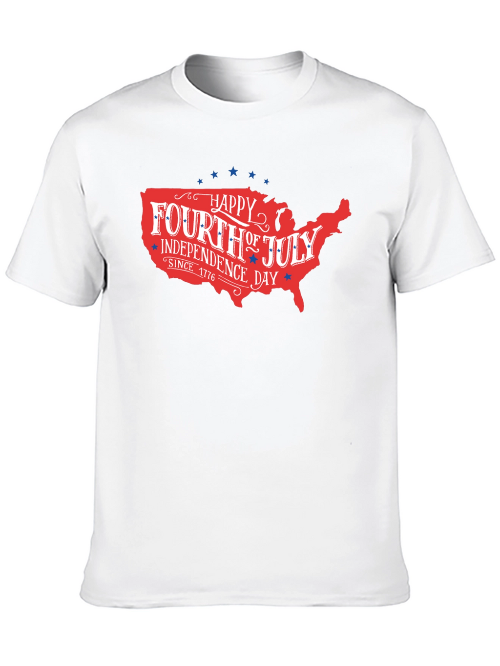 Patriotic Fourth of July USA Map T-Shirt