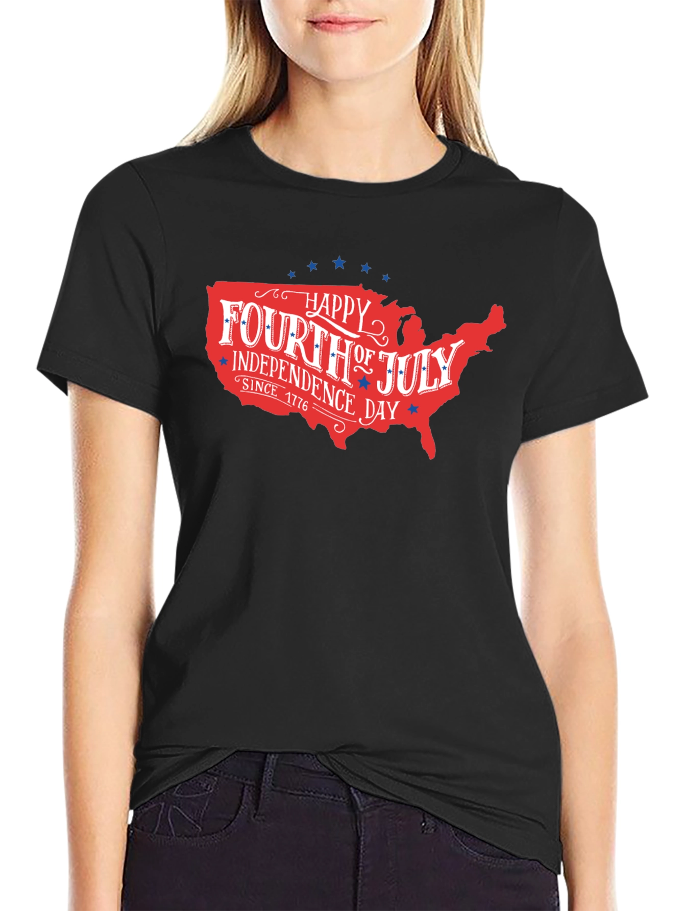 Patriotic Fourth of July USA Map T-Shirt