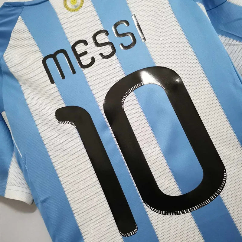 2010 Argentina Home Retro Retro Soccer Jersey Detail 1