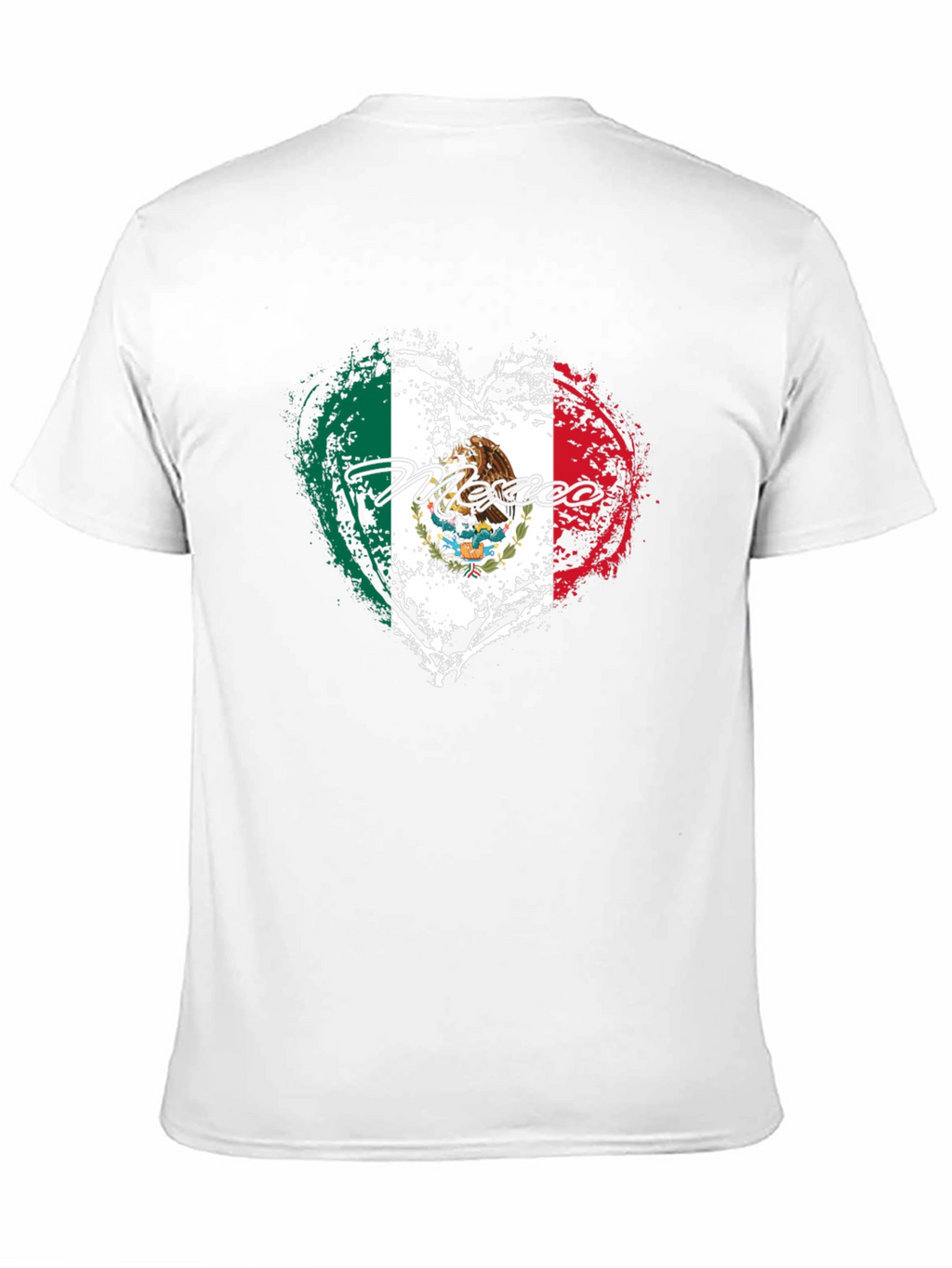 Mexico Flag Heart Black T-Shirt