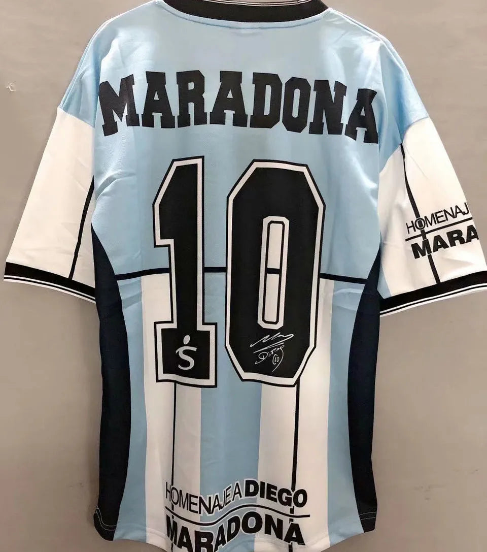 Maradona #10 Argentina Home Retro Soccer Jersey 2001有名有号 ★★ Detail 1