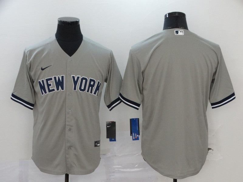 Men's New York Yankees Gray Replica Blank Jerseys