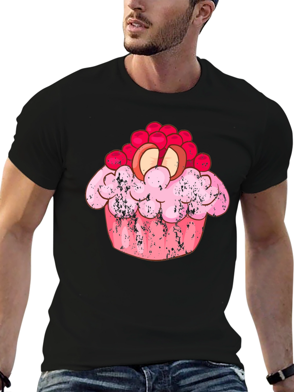 Cupcake Graphic Black T-Shirt