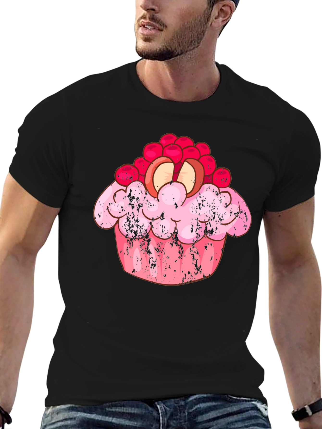 Cupcake Graphic Black T-Shirt