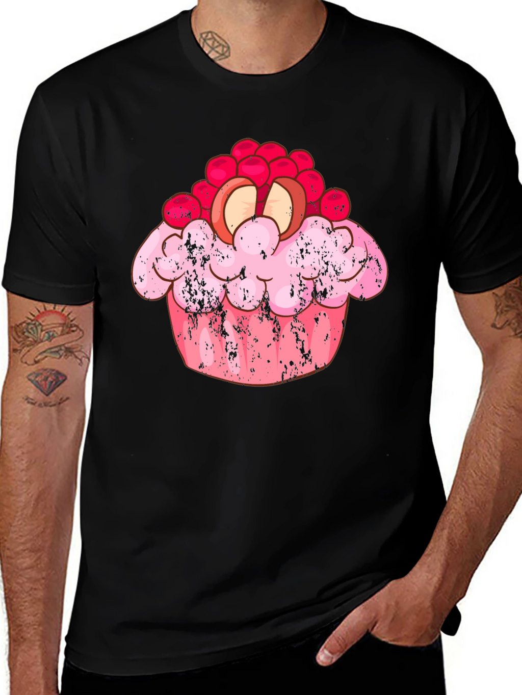 Cupcake Graphic Black T-Shirt
