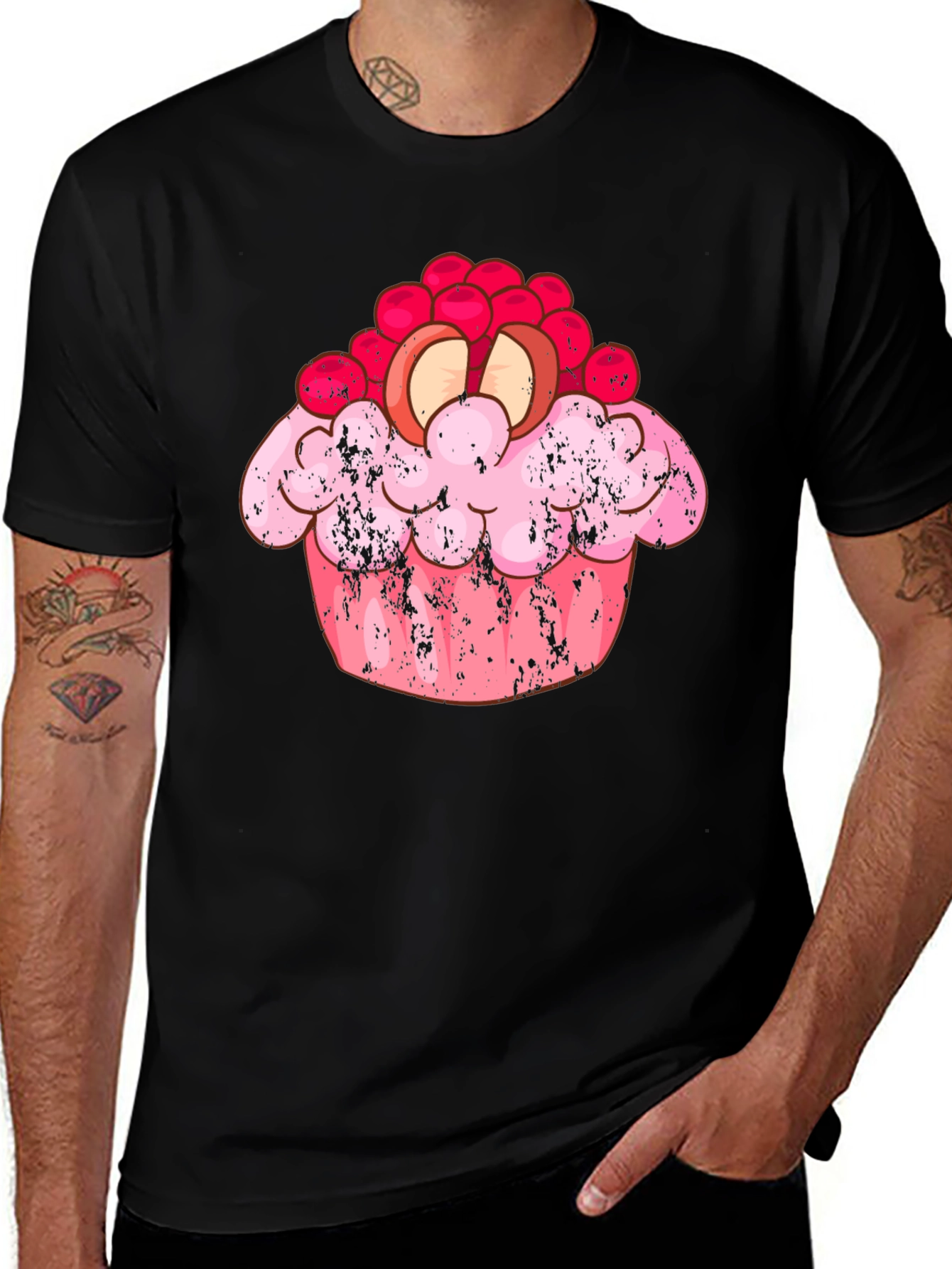 Cupcake Graphic Black T-Shirt