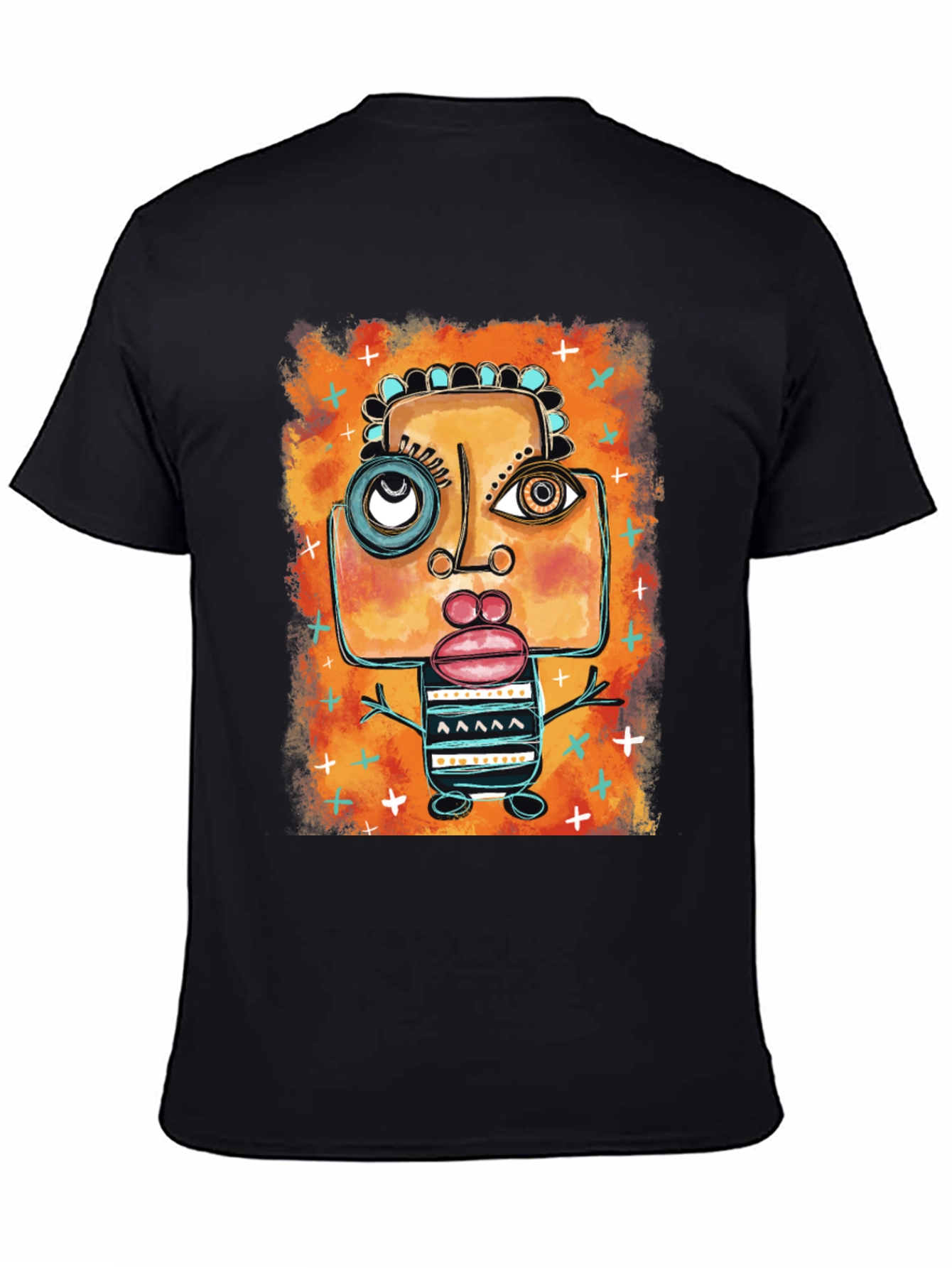 Abstract Art Graphic Print Black T-Shirt