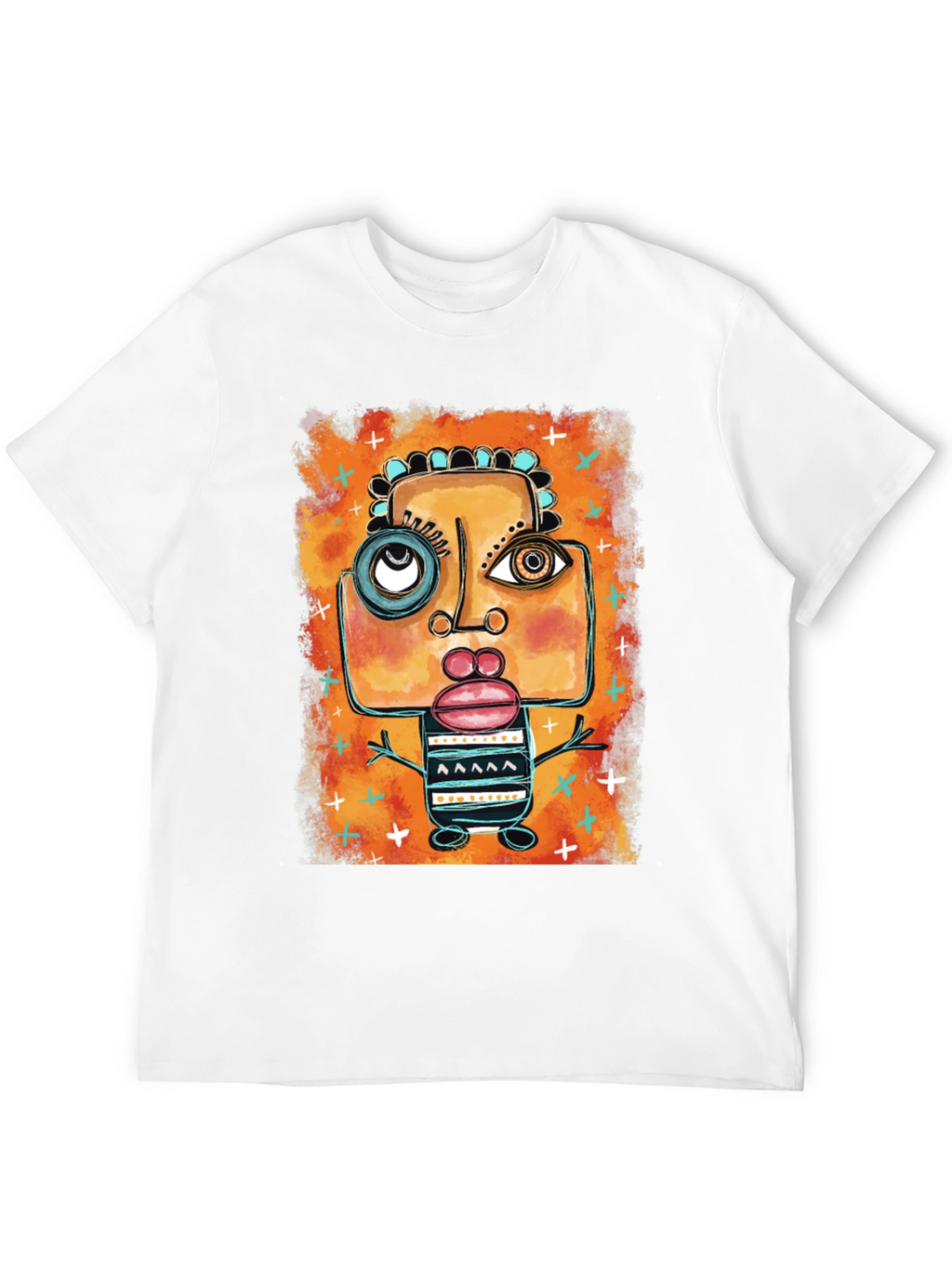 Abstract Art Graphic Print Black T-Shirt