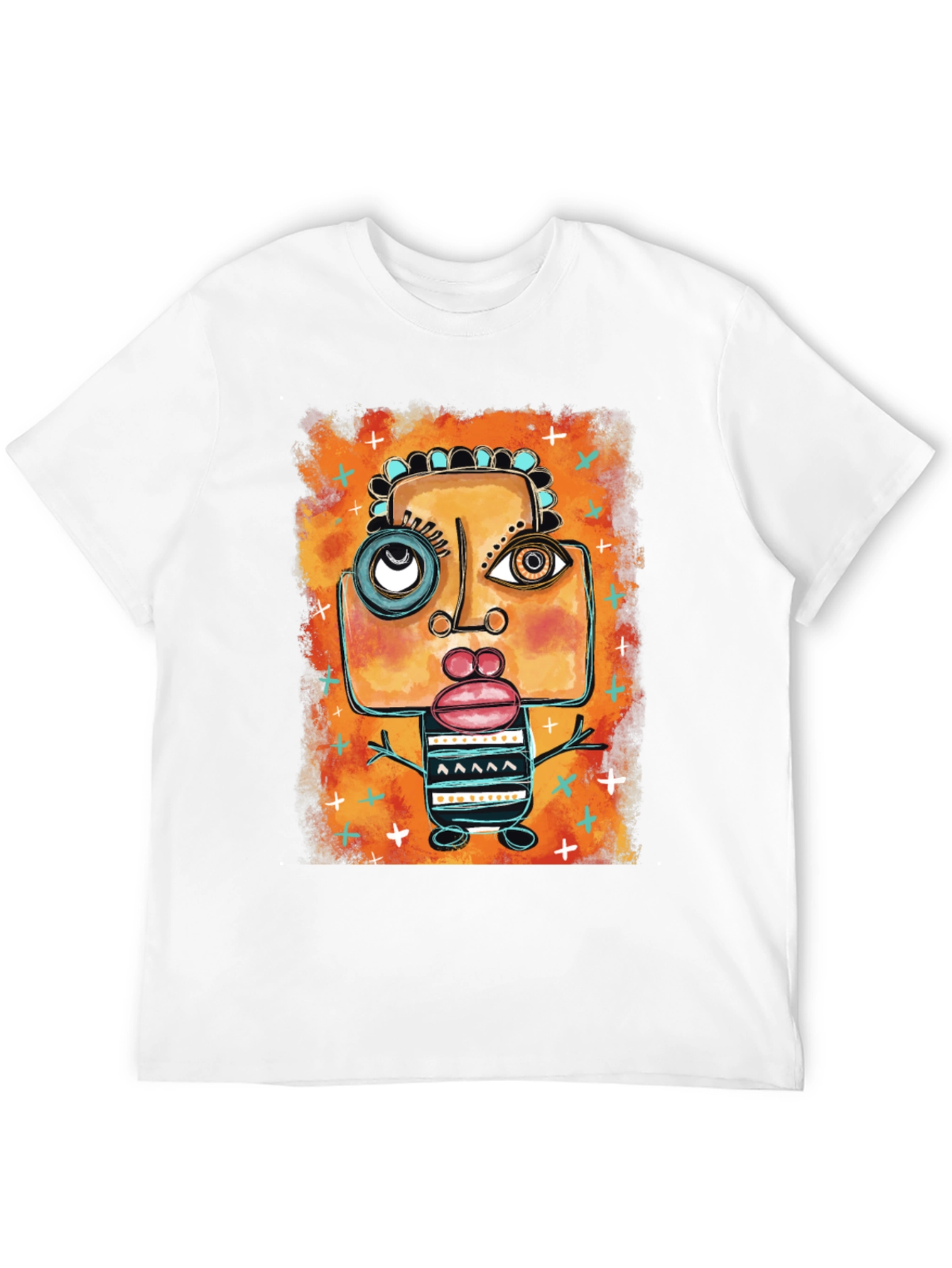 Abstract Art Graphic Print Black T-Shirt
