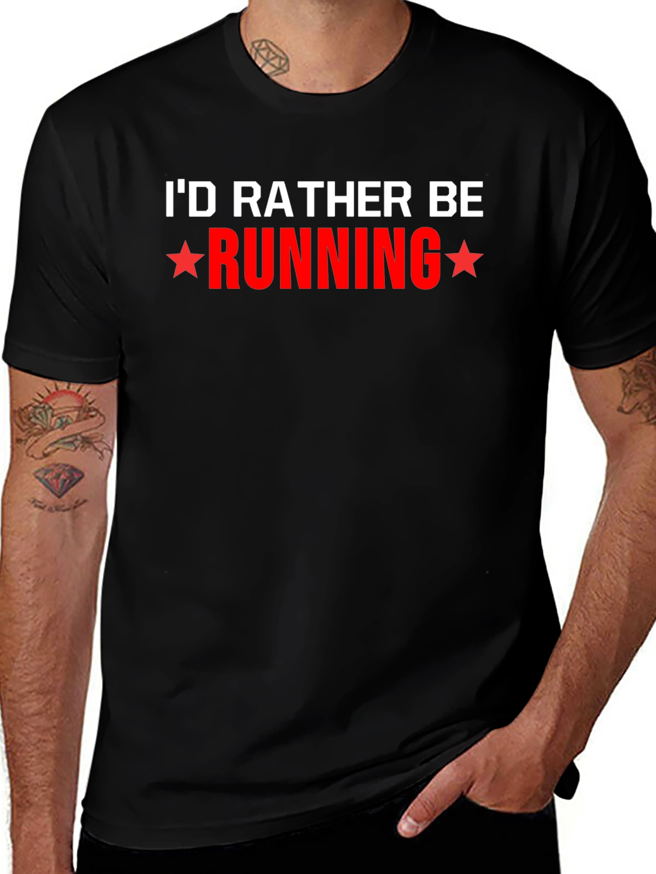 Id Rather Be Running Black T-Shirt