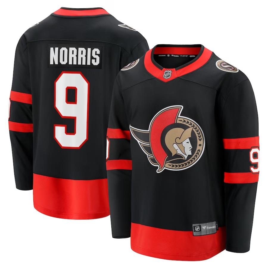 Men's Ottawa Senators Josh Norris #9 Black Player Jerseys