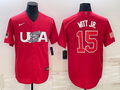 Men's 2023 World Baseball Classic #15 Bobby Witt Jr. USA Red Jerseys