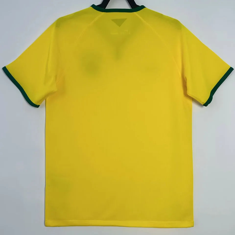2014 Brazil Home Yellow Retro Soccer Jersey Back