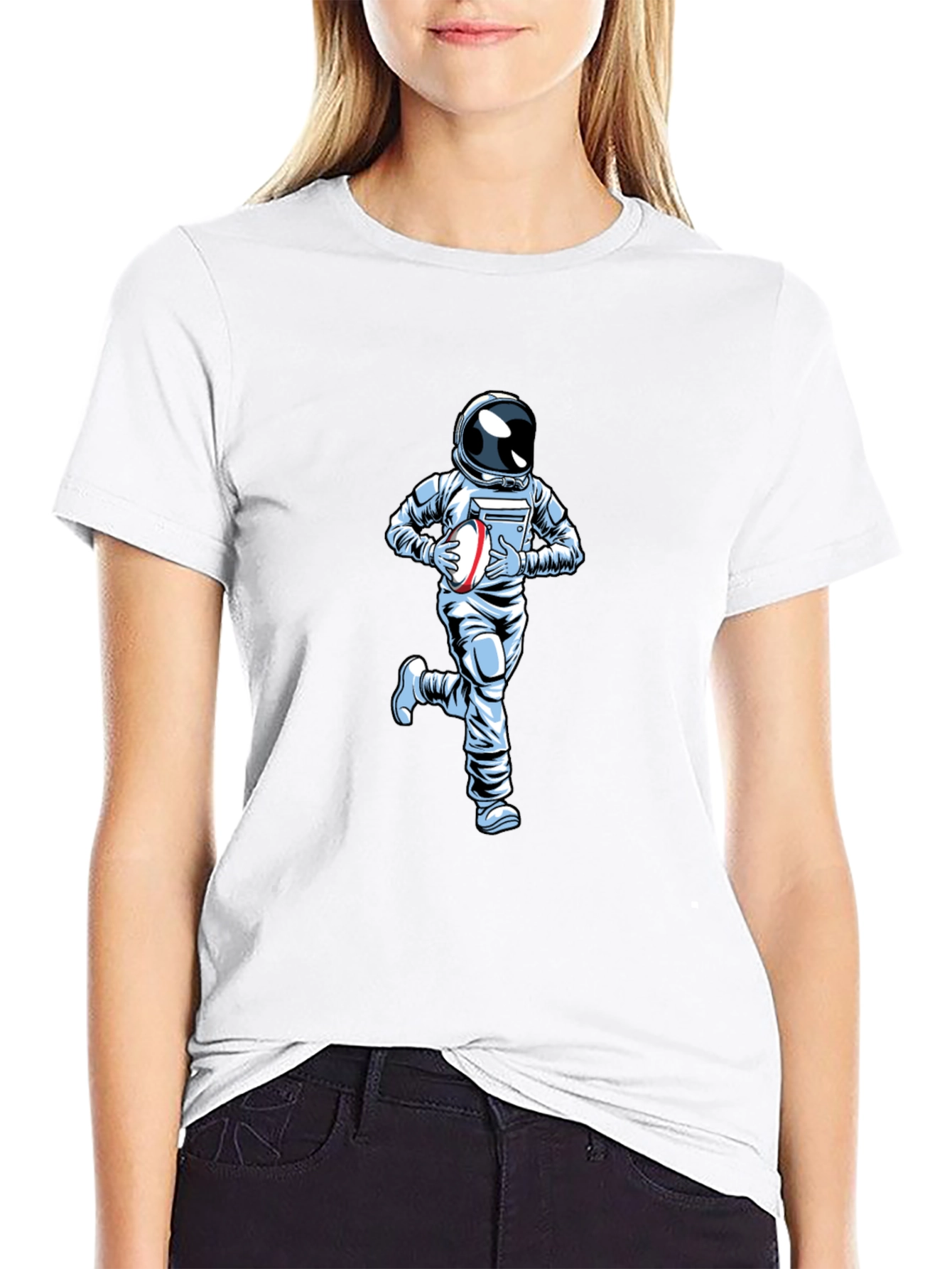 Astronaut Rugby T-Shirt - Black Cotton Tee