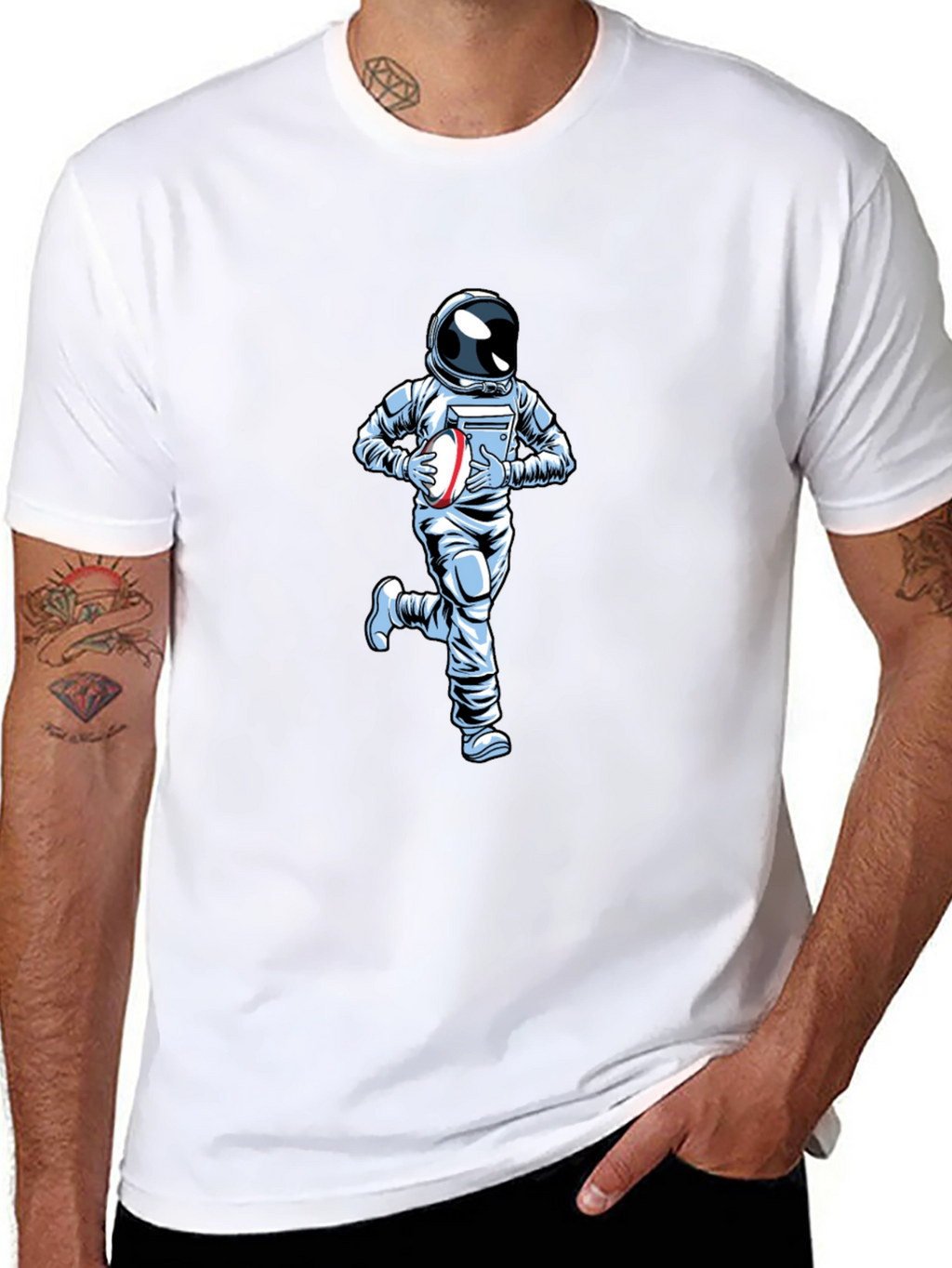 Astronaut Rugby T-Shirt - Black Cotton Tee