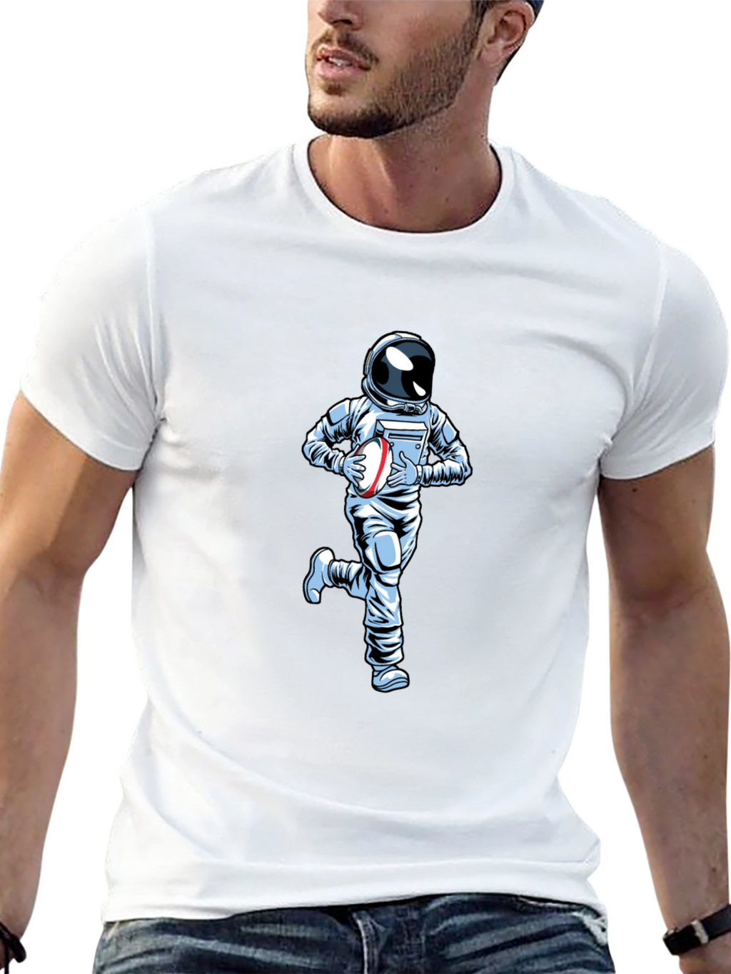 Astronaut Rugby T-Shirt - Black Cotton Tee
