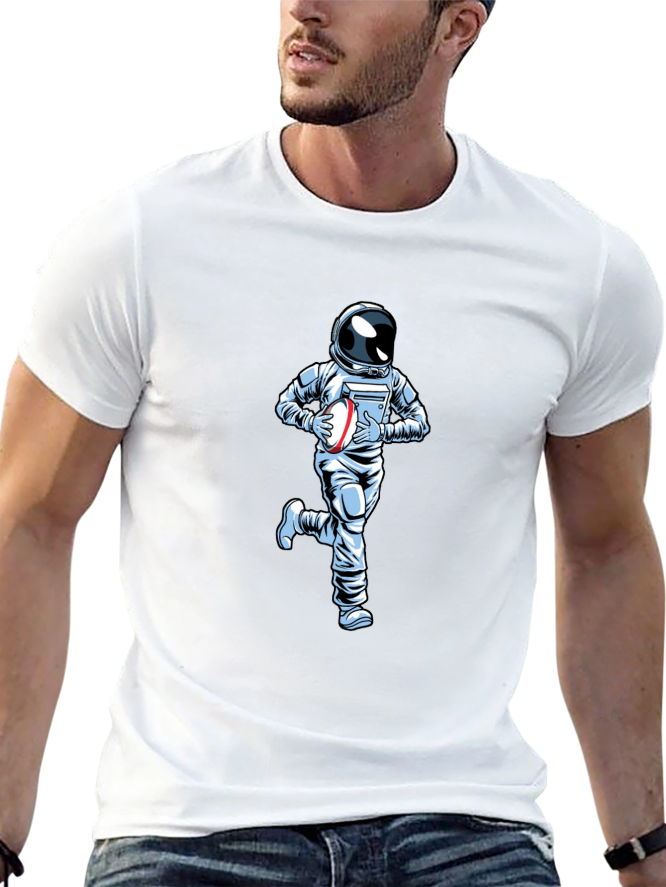 Astronaut Rugby T-Shirt - Black Cotton Tee
