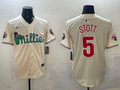Men's Philadelphia Phillies Bryson Stott #5 Cream Replica Team Jerseys