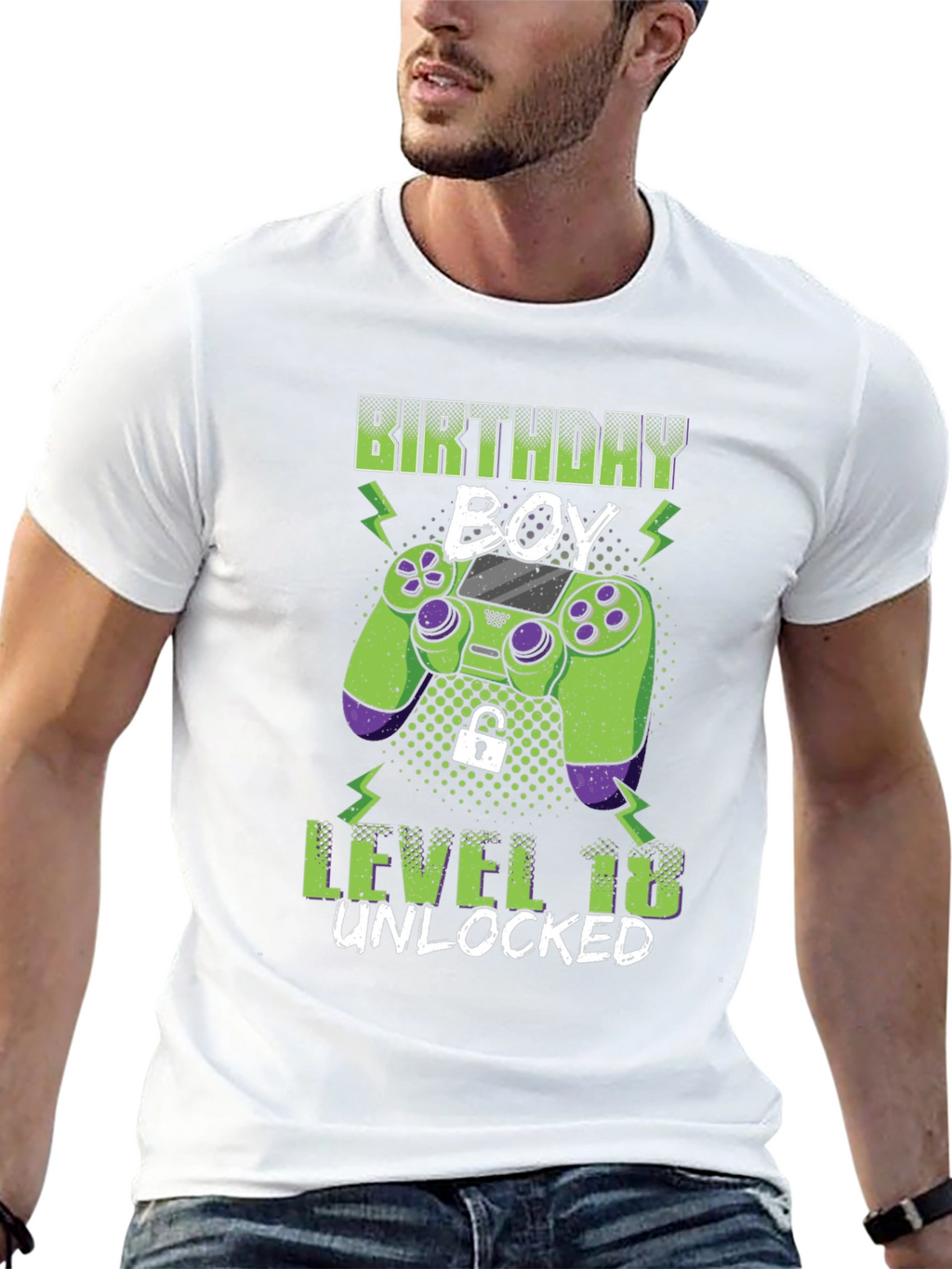 Birthday Boy Level 18 Unlocked Gaming T-Shirt