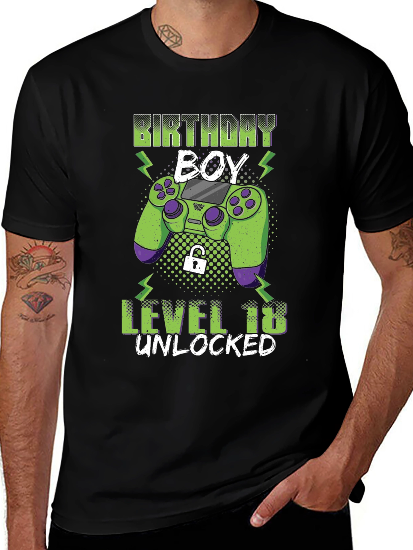 Birthday Boy Level 18 Unlocked Gaming T-Shirt