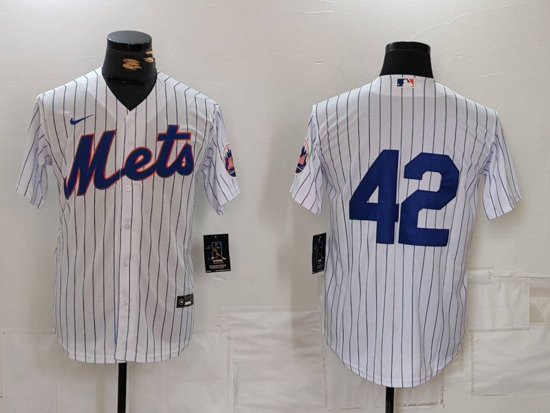 Men's New York Mets White 2024 Jackie Robinson Day Home Limited Jerseys
